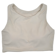 女款斜肩美背歐美風運動內衣 - 米白 L, M, XL