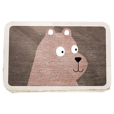 半島良品 仿羊絨吸水防滑地墊, 40 x 60cm, 大眼河馬