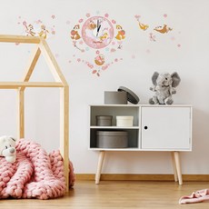 itaste小品味 奇奇蒂蒂系列 櫻花風 靜音時鐘壁貼, 不適用