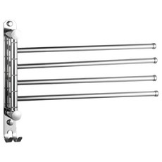 雙手萬能 無痕貼 304不鏽鋼四桿毛巾架 附掛勾, 26 x 33.5 x 4cm, 不鏽鋼, 1個