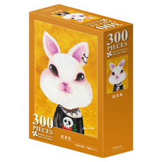 TAIWANG 台旺文創 搖滾兔拼圖 300片 260x380mm, 黃色 + 白色, 1盒