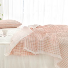 SCOHome 糖果泡泡紗夏季雙層被, 糖果橙