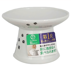 Necoichi 貓壹 快樂食光淺口食碗, 陶瓷寵物碗, 黑貓圖, 1個