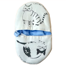 Cats Whiskers 貓咪隔熱手套 尺寸約21x13xH1.5cm 產地日本, 藍色, 1個