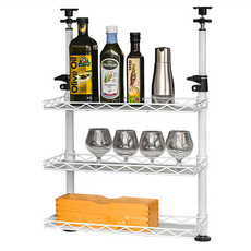 dayneeds 日需百備 頂天立地 廚房桌上型烤漆收納架, 白色, 3層, 1個