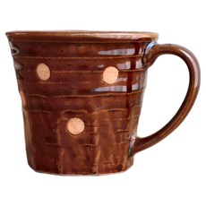 日本 美濃燒 琥珀 水玉 馬克杯 220ml 陶瓷咖啡杯 適用於洗碗機、烘碗機, 1個