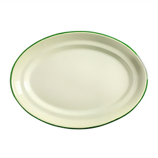 ibili 橢圓琺瑯餐盤 30cm 米綠色 簡約風格餐具, 1個