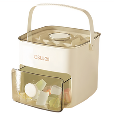德利生活 一鍵按壓手提雙層製冰盒, 17 x 17 x 14cm, 1個
