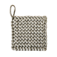 Warm House Decor 暖和家居 加厚編織小杯墊 W0150 2個, 淺灰色, 1組