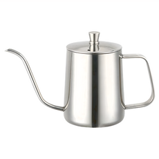 不鏽鋼手沖咖啡壺 304不鏽鋼, 銀色, 600ml, 1組