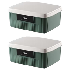FAmILyLIFE 生活 珍藏加厚4碼密碼收納箱 小款 4L, A-403-GR, 2個