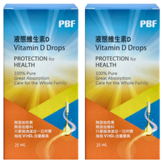 PBF 寶齡富錦生技 液態維生素D滴劑, 每滴300IU 每瓶800份, 25ml, 2盒