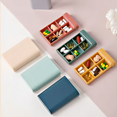 E.City 多功能口袋型藥品小物收納盒 適用於化妝瓶類、飾品類、文具類, 4個