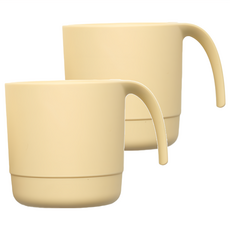 SIMPLA 玉米田 天然玉米生質材料幼兒學習杯組 2入 (9.5x7x7cm 200ml), 淺黃色, 1組