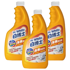 白博士 浴廁PLUS清潔劑補充包, 快速去污, 600g, 3瓶