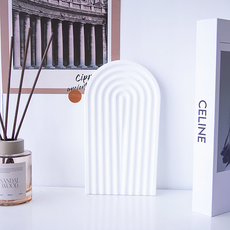 擺飾盤, 清水模, 長半圓 31.5x14.5 cm, 清水模白, 1個