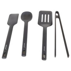 HAPPYCALL ViVA原色矽膠配件4件組, 鍋鏟29.8 x 8cm + 拌杓28 x 6.4cm + 刮刀28.8 x 5.5cm + 長夾29.4cm, 灰色, 1組