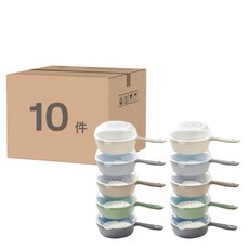 EASY&FREE 迷你單柄蒸鍋10件組, PP 塑膠材質, 耐熱溫度100°C, 韓國產, 米白+天藍+藍灰+草綠+土棕, 1組