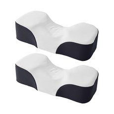 livmom 舒壓頸椎記憶棉枕頭 2入, 黑色 + 白色, 2組