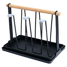 杯架 + 塑膠托盤 300g, 黑色, 1組