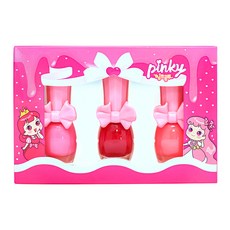 i'm pinky Pinky paint 兒童指甲油組 溫和水性 安心使用, B款 Neon Pink+Neon Orange+Red Apple, 1組