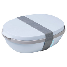 MEPAL ellipse duo 雙層餐盒 尺寸L22.5*W17.5*H7.5cm 淨重380g PP/TPE材質 容量825ml+600ml, 藍色, 1個