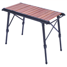 Sunday Life 鋁合金便攜可升降 野餐桌, 木紋