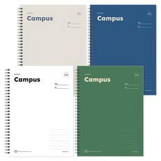 POPO FANCY 3000校園系列 筆記本4件組, 1組, 白色 + 藍色 + 灰色 + 綠色