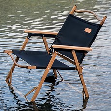 理享家 克米特折疊露營椅 櫸木手把 加大(52 x 49 x 76cm), 黃管黑布, 1個