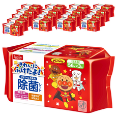 LEC ANPANMAN 麵包超人 日製抗菌濕紙巾 56枚x3包, 無添加, 56張, 18包