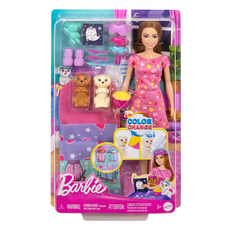 MATTEL 美泰兒 Barbie 芭比睡衣派對組合, 1組, 芭比睡衣派對組合 粉色