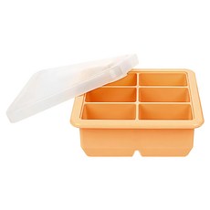 haakaa 6格矽膠副食品分裝盒/製冰盒 (70ml*6), 粉橘色, 420ml, 1個