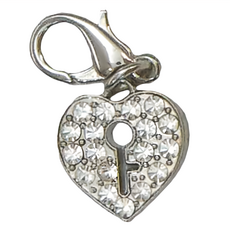 CrazyPAWS 瘋狂爪子 水晶吊飾 心鎖飾品 鋅合金, 白, 1個