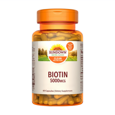 SUNDOWN NATURALS 日落恩賜 生物素 5000mcg + 鈣膠囊 960mg, 60顆, 1罐