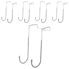 櫥櫃門後掛勾 大號 5個, 銀色, 1組