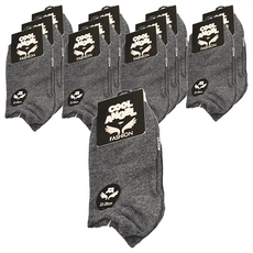 COOL ANGEL 船型襪 12雙 Set 灰色 台灣製