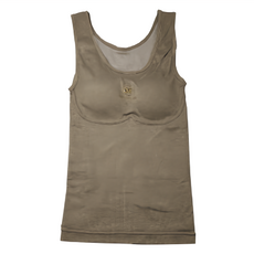 Omica 韓文圖標寬肩磨毛背心, 均碼, 咖啡