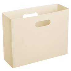 可折式手提桌面文件盒/收納盒/置物盒, 米色, 1層