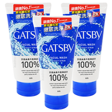 GATSBy 男性黑頭潔淨洗面乳, 130g, 3條