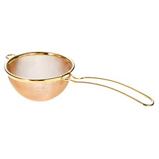 Three Snow 不鏽鋼鍍金淺型濾茶網 SUS304不鏽鋼 尺寸8.3x4.2x12cm日本製, 鍍金, 1支