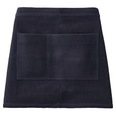 BRUNO 半身鬆餅格圍裙 海軍藍 440x680mm 100%棉 2個置物口袋, 1件