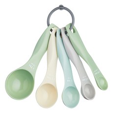 KitchenCraft 量匙 匙柄容量標示 可堆疊吊掛收納 廚房烘焙必備, 150 x 50 x 40mm, 5支