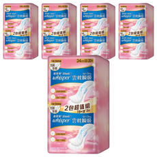 whisper 好自在 台灣公司貨 Air Dry 雲枕瞬吸日用衛生棉, 24cm, 20片, 5袋