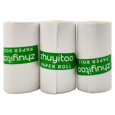 peripage 愛立熊 豬一桃紙廠 打印機白色記錄貼紙 3捲 Set, 防水防油防摩擦, 10年留影, 不含雙酚A, 57 x 30mm, 1盒