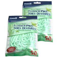maxill 美適 成人薄荷牙線棒, 50支, 2包