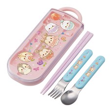 Skater 銀離子餐具3件組, 筷子 + 叉子 + 湯匙 + 收納盒, 米奇UFUFY, 1組