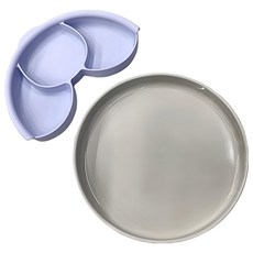 Miniware 天然聚乳酸分隔餐盤組 - 芝麻薰衣草 MWHMGL, 麵包盤 + 矽膠吸盤 + 聰明分隔盤, 1個