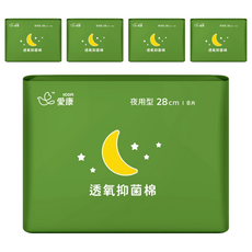 icon 愛康 透氧抑菌棉 衛生棉, 夜用型(28cm), 8片, 5包