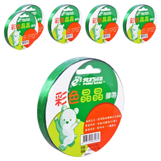 polar bear 北極熊 RAT1218G 大彩色晶晶膠帶 1.2cm, 6捲