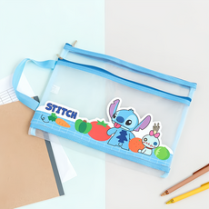 Disney 迪士尼 雙層拼接網紗文件袋 BF050A-2 史迪奇醜丫頭, 1個